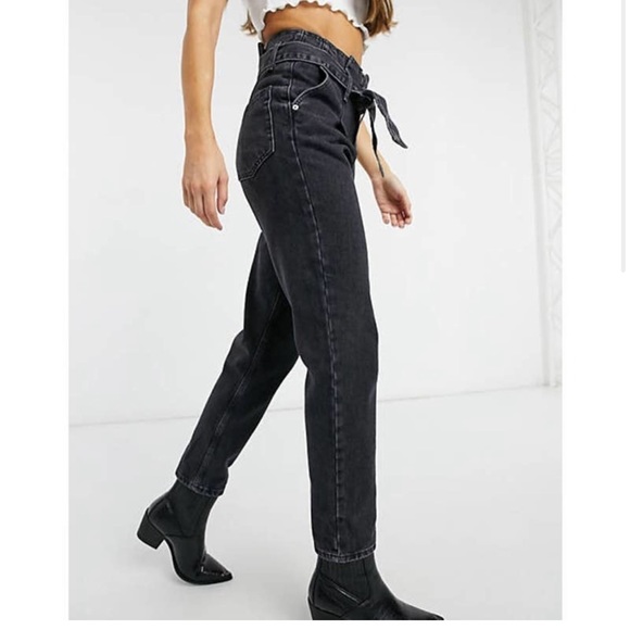 Topshop Paperbag Waist Jeans - Picture 2 of 6